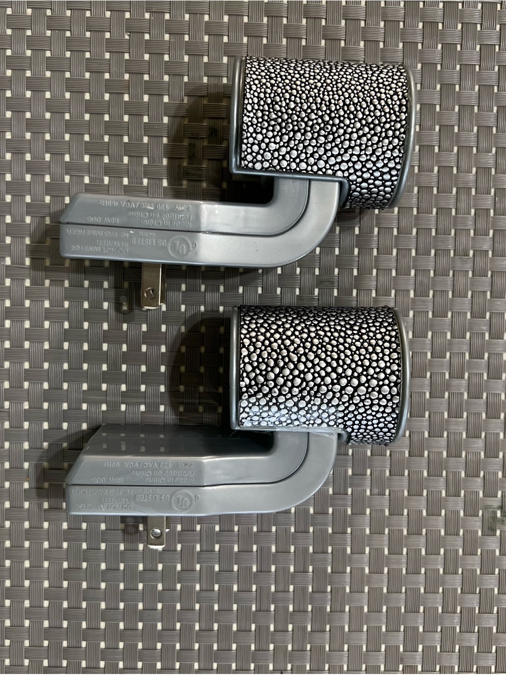 Bath & Body Works Black and White Pebble-Pattern Wall Plug Adapters (Pair)